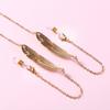Women Fashion Gold Color Metal Leaf Nonslip Eyeglass Chain
