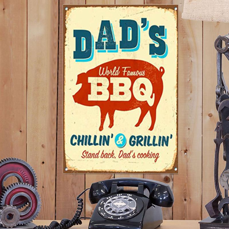 Home Garden Dad S Bbq Stand Back Dad S Cooking Retro Tin Signs