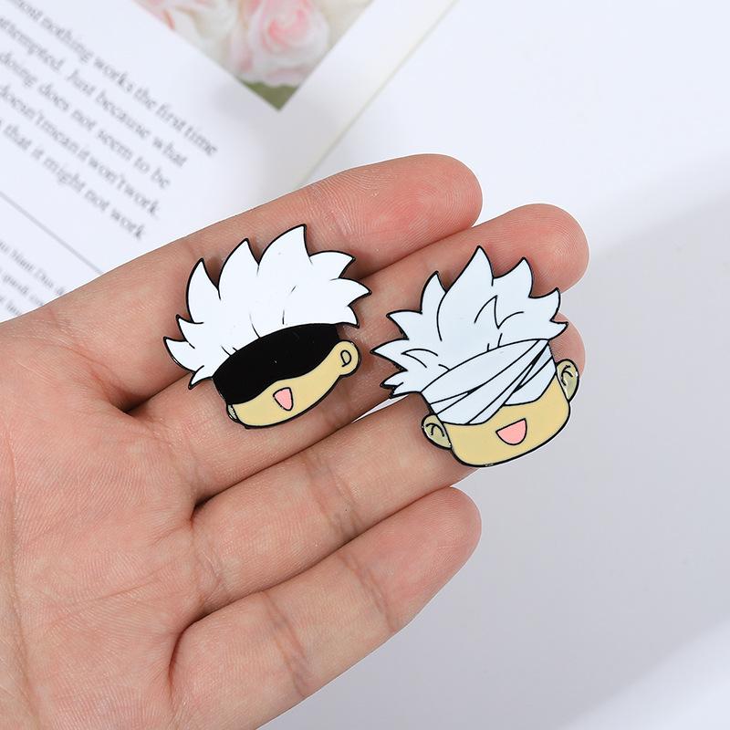Jujutsu Kaisen Enamel Pin Cartoon Anime Brooches Animals Cat Custom Metal Hat Lapel Clothes Backpack Jewelry Friends Fans Gift