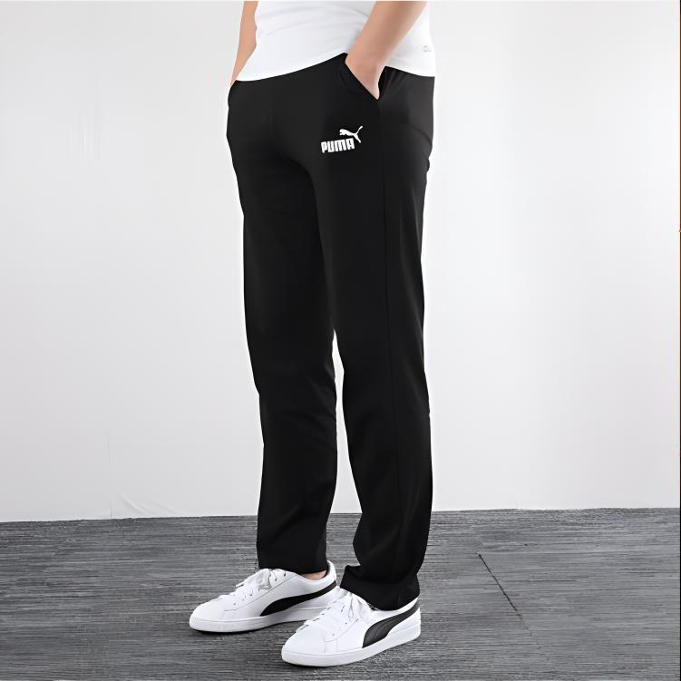 PUMA Knitted Sweatpants Men's Black Moderate Straight Fit Pants 843730-01