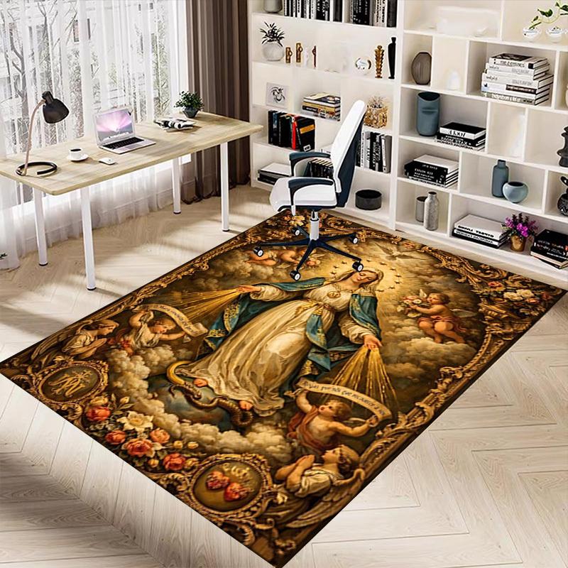 1PC Mary, Angels Non-Slip Floor Carpet Compatible for Office&Living Room&Bedroom&Dining Room - Flat - Weave Machine-S0362