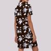 Women's Summer Casual Floral Print Stand Collar Dress