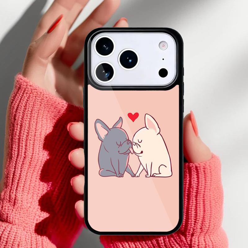 Cartoon French Bulldog Phone Case for iPhone 17 16 15 14 13 Pro Max Back Cover for 12 11 Pro Coque
