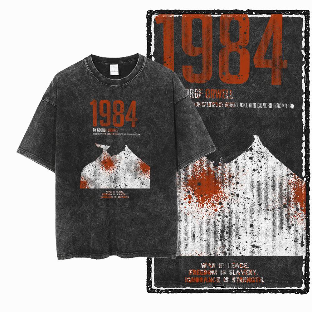 

G Acid Washed Black Cotton Cool Graphic Unisex Tshirt Streetwear Big Size Vintage Oneck Unisexs Tee Tshirt S