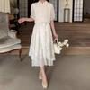 New Chinese Style Frog Button Retro Sweet Cardigan Camisole Dress Set - Plus Size Summer Elegant Dress