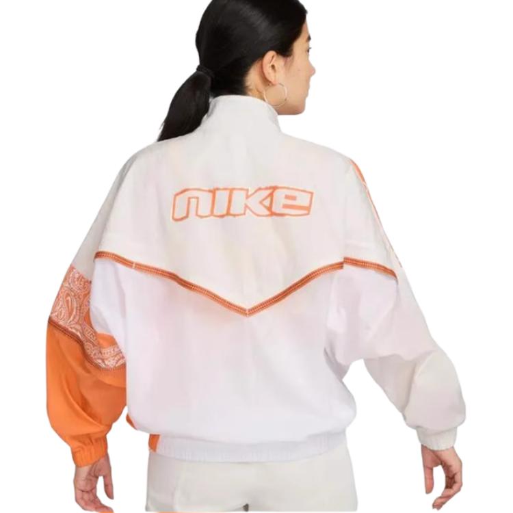 New Nike Women'ss Colorblock Windproof Sport Jacket White FJ7728-030