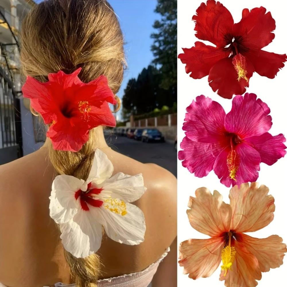 Hair Accessories Artificial Flower Hibiscus Flower Hair Clip Do Not Hurt Hair Bohemia Style Bangs Hairpin Hearwear Summer