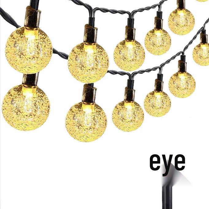 LED Solar Waterproof Crystal Ball String Lights for Outdoor Patio and Camping Decor