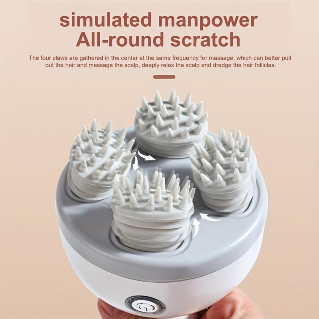 New multifunctional head massager, handheld head decompression therapy, waterproof kneading, wireless head massager.