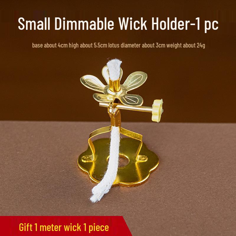 Dual-Use Brass Ghee Lamp Holder for Solid & Liquid Candles - High-Foot Thickened Decorative Candlestick