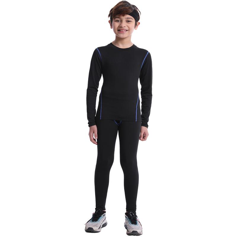 Kids' Quick-Dry Training Bodysuit Set for Boys: Autumn/Winter Basketball & Football Base Layer