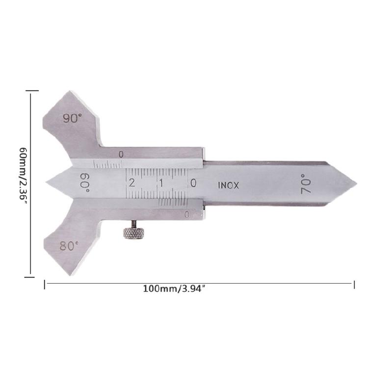 0-20mm Weld Gage High Precision Stainless Steel 60 70 80 90 Degree Angle Ruler