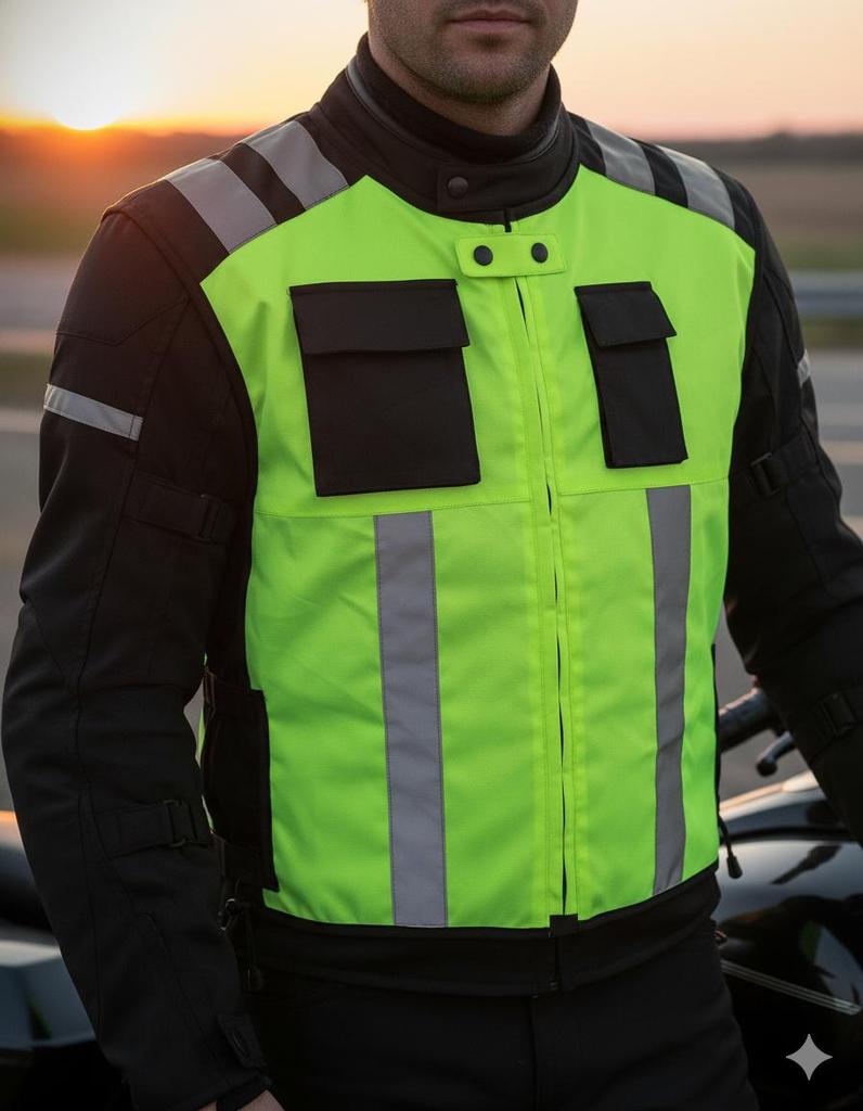 Motorbike Hi Vis Vest Safety Jacket Hi Viz Visibility Waistcoat Reflective Bib