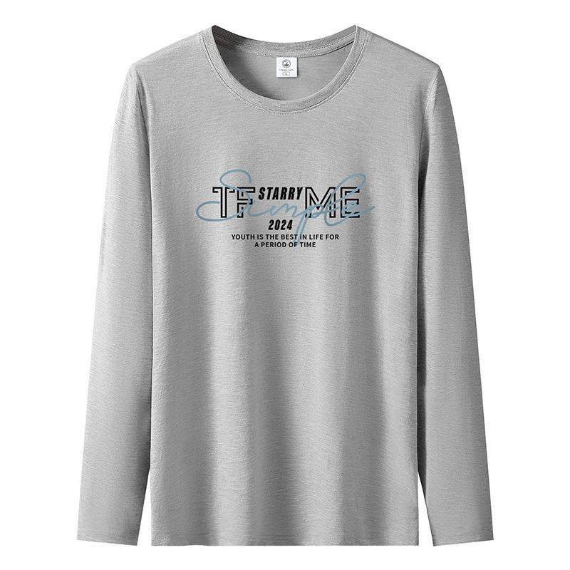 

Большие размеры Мужская зимняя модная футболка с длинными рукавами из чистого хлопка Мужская толстовка с круглым вырезом S-5XL S светло-серый