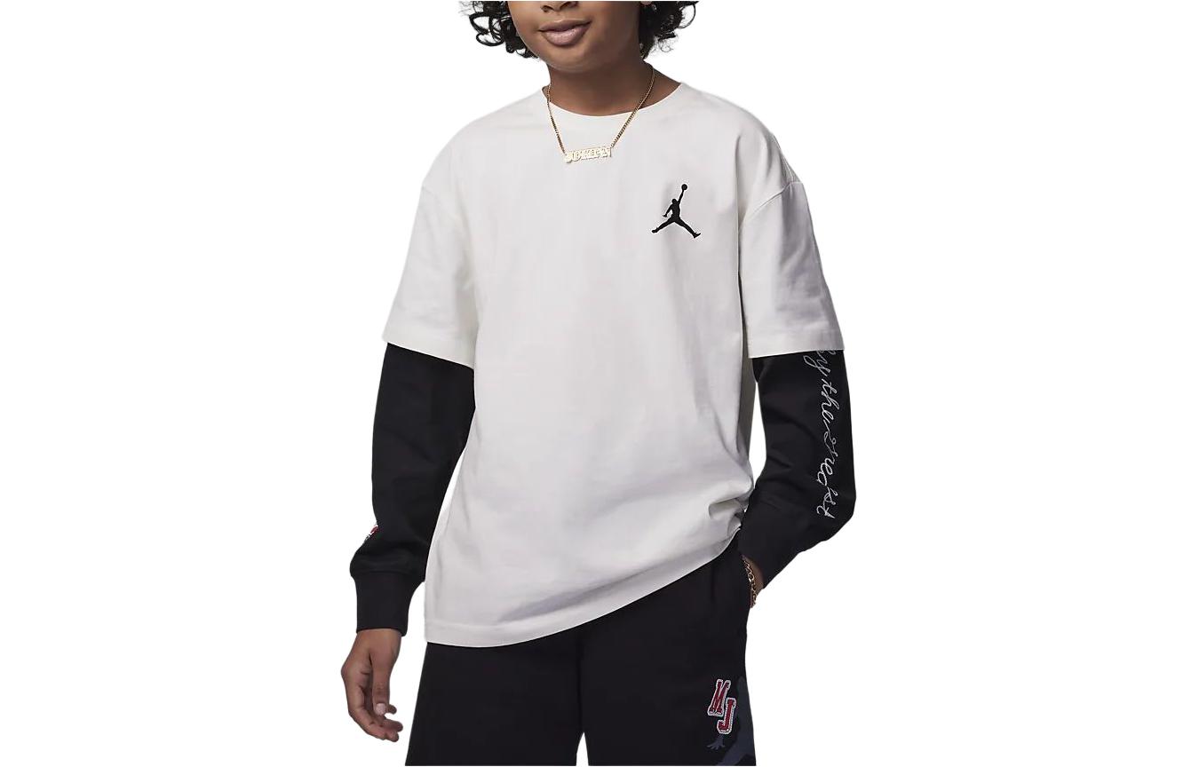 Jordan T Shirt Stitch Patch Stitch Patch T Shirt Kids White Kids HF2312-133 L