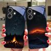 Starry Night Scene For Apple IPhone 16E 16 E 11 13 15 P Ro 14 Pro Max 12 Mini 7 8 Plus XR X XS Black Tempered Glass Phone Case