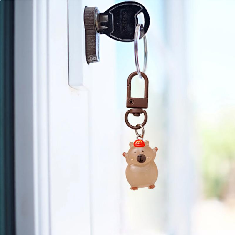 1PC Keychain Kawaii Night Glow Creative Luminous Cute Capybara DIY Accessory Reward Children Decor 6.6*1.8cm