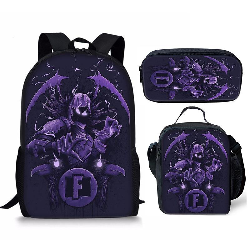 Back To School Student Backpack Cartoon Laptop Bag Pencil Case Set of 3, Water-Resistant Large Capacity for Boys Girls Less