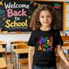 Modische Rundhals-Kurzarm-Arbeitskleidung bedruckte Oberteile für Kinder-Sommeroberteile