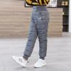 Warm Thick Down Pants Boys Girls Winter Children Elastic High Waisted Trousers Kids Waterproof Ski Pant