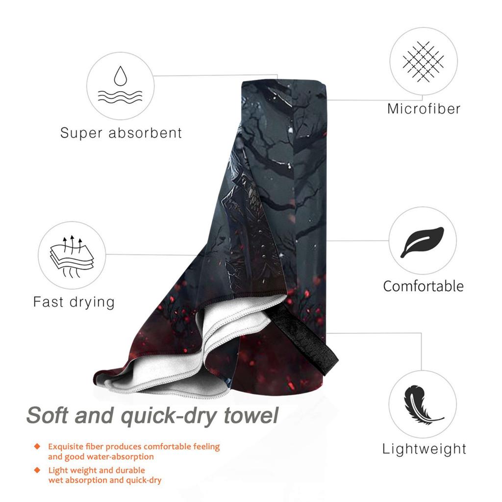Alucard Vampire Game Beach Towel Soft Microfiber Quick Dry Absorbent Quick Towels For Mountain Climbing