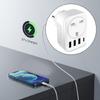 International Power Adapter UK to DE Plugs Adapter Voltages Conversion 3 USB Fast Charging Port Portable Travel Accessory