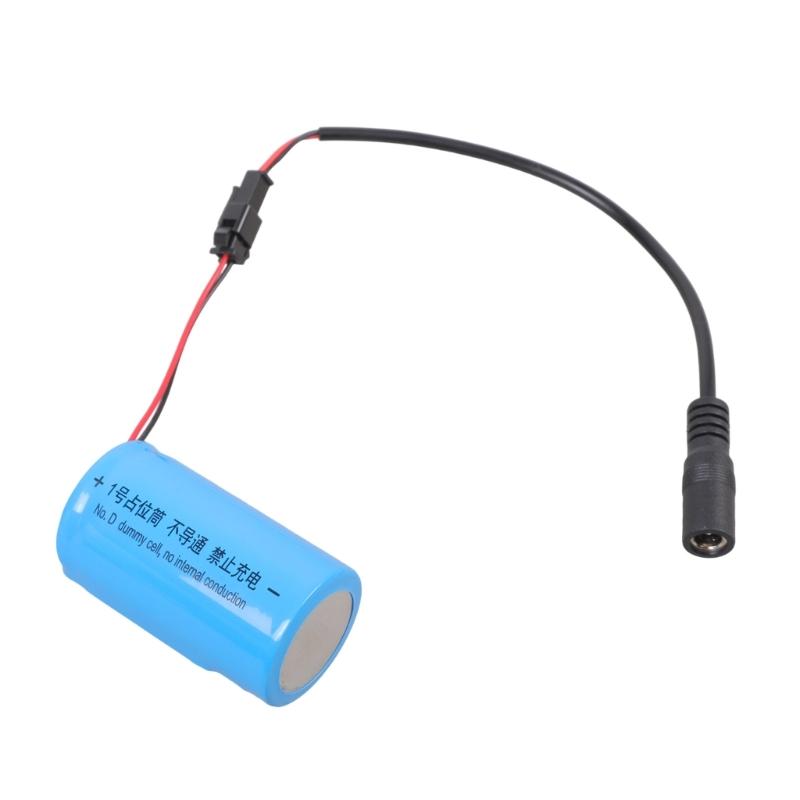 NonConductive LR20 D Battery Adapter Spacer Tube Featuring 5.5x2.1mm Female Port For External Adapter Connection