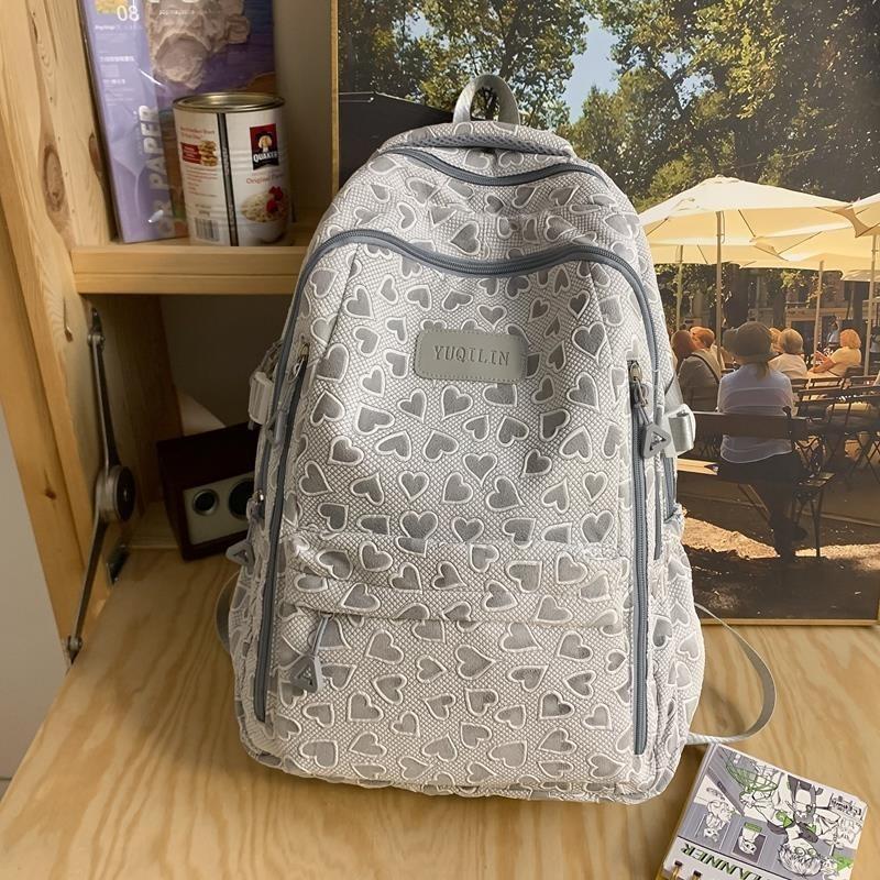 

Cute Girls Backpack For Middle And High School Students 2024 New Grey Pink Blue Green Yellow
