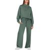 Women's 2 Piece Sweatshirt Set Top And Wide Leg Pants Tracksuit Yoga Wear Loungewear Set Motorcycle Tracksuit