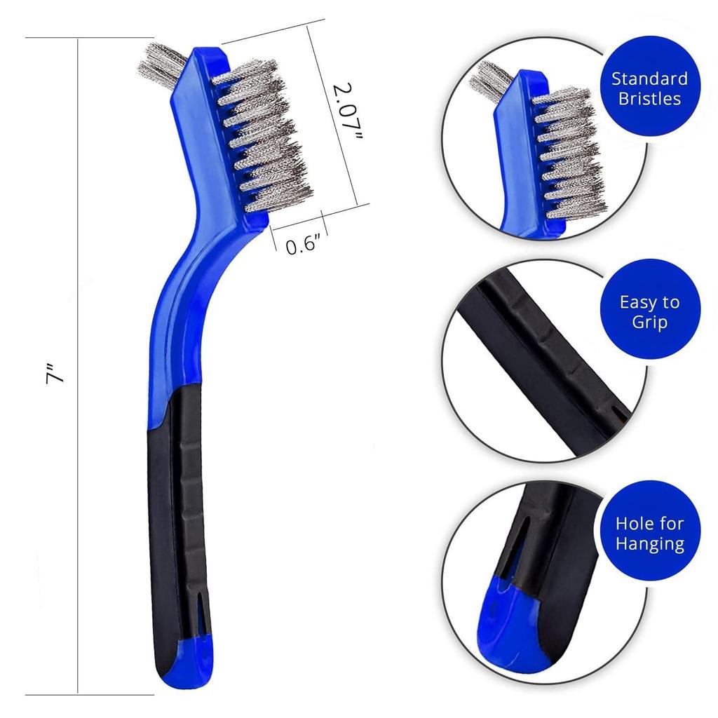 Multifunctional Kitchen Range Hood & Stove Cleaning Brush Set - Steel, Brass & Nylon