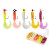 5 Single Tail Grub Soft Plastic Fishing Angling Swimbait with Tail-Curling Action - 20 Pack
