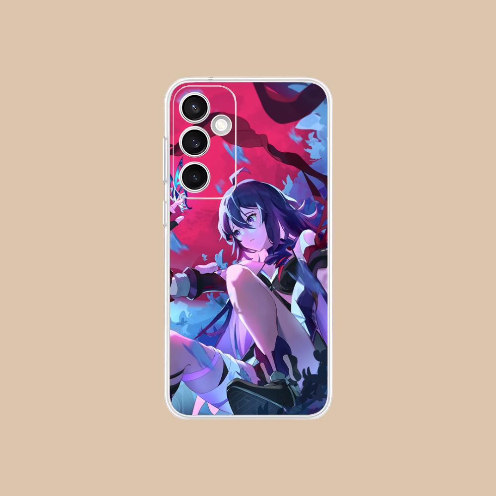 HSR Seele Clear Mobile Phone Case for Samsung Galaxy S25 S24 S23 S22 S21Plus FE Ultra Colorful Cover