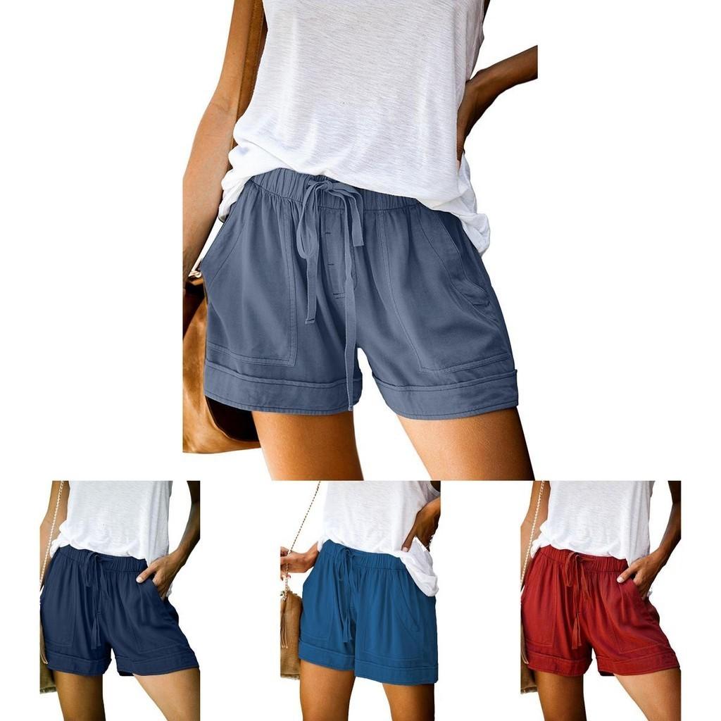Stylish Womens Loose Mini Drawstring Shorts With Pockets For Casual Comfort