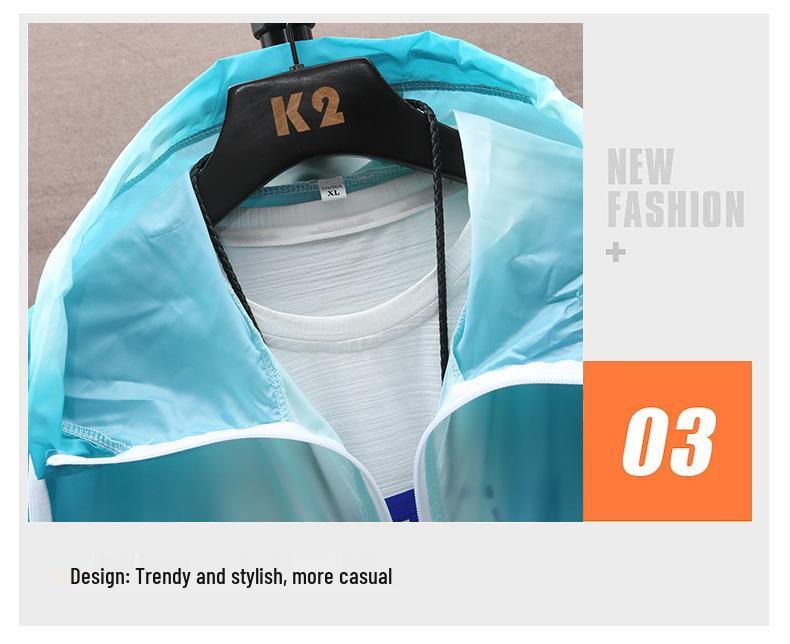 Men's Gradient Print Hooded Sun Protection Jacket - Trendy Summer Long Sleeve Outerwear