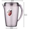 HOMQUEN Plastic Pitcher, 60 Oz/1.8L Water Carafe with Lid, Iced Tea Pitcher, Jar Pitcher, Jug with Handle for Tea, Juices, Milk, Cold or Hot