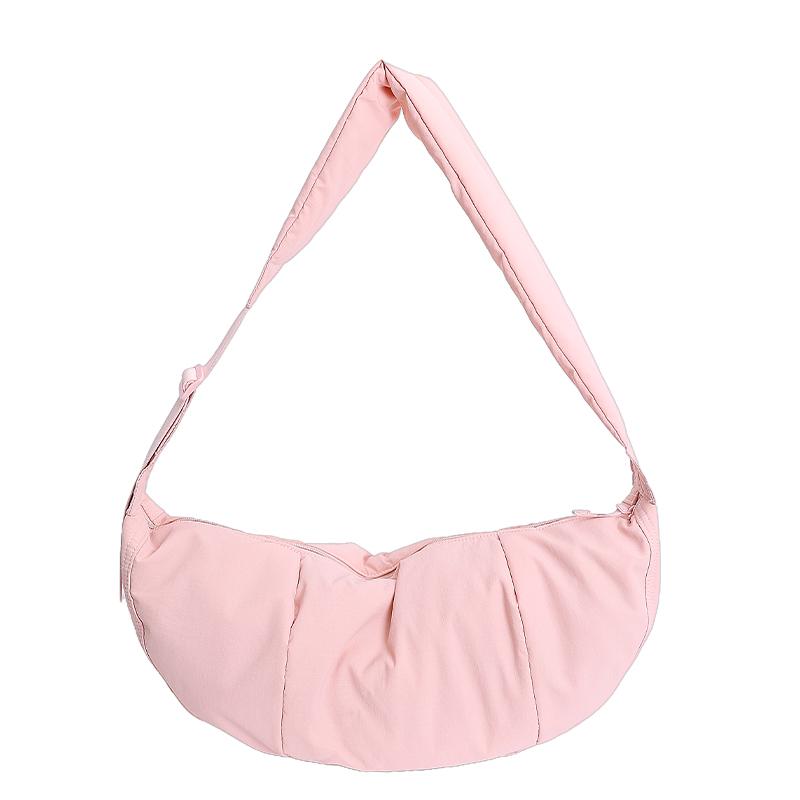 

Женская сумка через плечо, нейлоновая сумка кроссбоди, большая вместимость, сумка-пельмень, винтажная сумка для покупок розовый