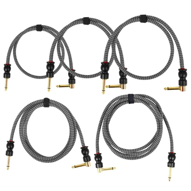 6.35mm Guitar Cable Keyboard Cord, 1/4 Inch Straight To Right Angle Guitar Lead Instrument Cable Noiseless Sound Lead