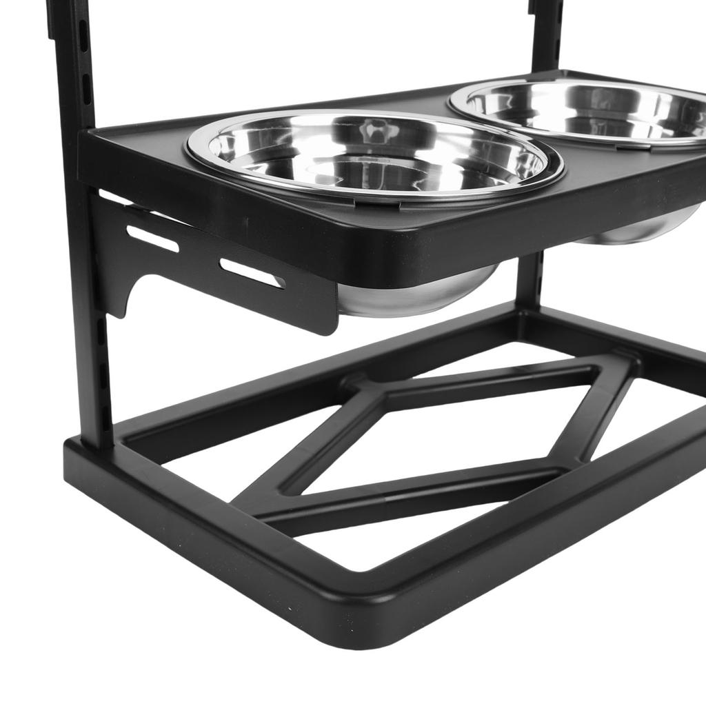Elevated Dog Bowls Stand Height Adjustable Raised Bowl Stand with 2 Stainless Steel Bowls