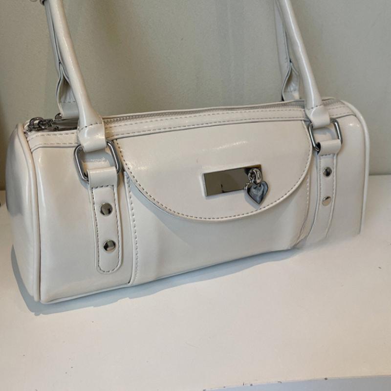 Urban Minimalist Bowling Handbag Women's Commuter Shoulder Crossbody Bag Stylish Chic Summer 2026 Synthetic Leather Pillow Bags