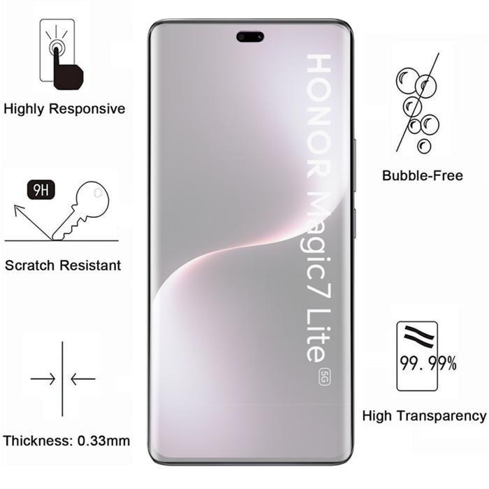 Tempered Glass - Phonillico - Honor Magic 7 Lite 5G - Pack of 2 - Scratch Resistant - Screen Protector