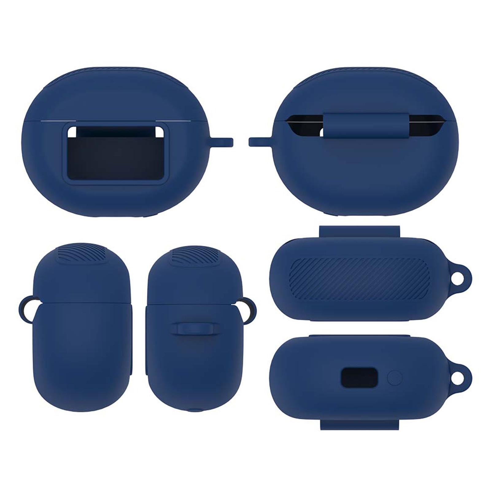 

Silicone Protective Case Shockproof Scratch Resistant Cover with Carabiner Protective Shell for NC20 Pro/NC20 Headphone синий