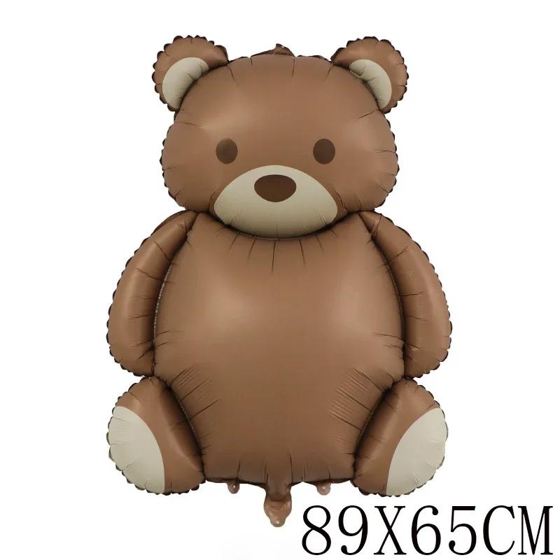 Cute Cartoon Frosted Aluminum Film Balloon Rainbow Police Car Plane Bear Birthday Balloon Party Layout Scene Decoration