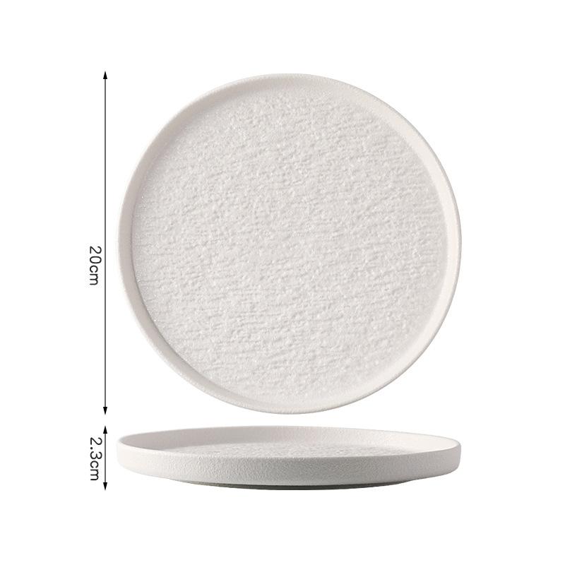 Western Plates Ceramic Dishe Round Western Steak Tray Stone Rexture Porcelain Serving Plate Snack Cake Dessert Deep Dinner Plate