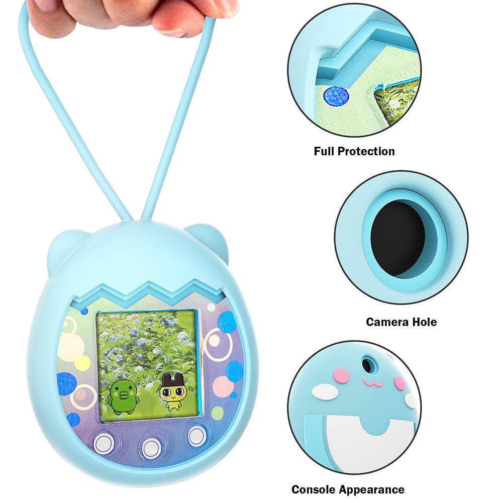 Silicone Full Protector Cover Cartoon Animal Shaped E Pet Machine Cover Waterproof Scratch-proof with Lanyard for Tamagotchi Pix