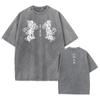 Streetwear Summer Short Sleeve Vintage T-Shirt Japanese Anime Graphic Print TShirt Men Harajuku Casual Loose Washed Tees