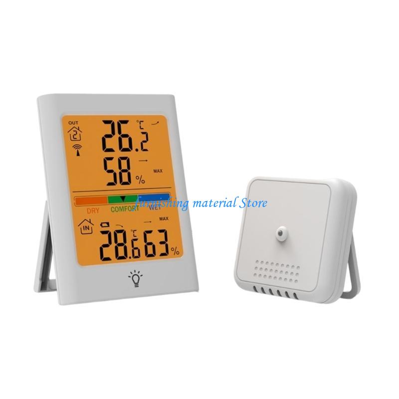 Y5GD Indoor Outdoor Thermometer Wireless 328ft/100m Accuracy Digital Hygrometer Temp белый