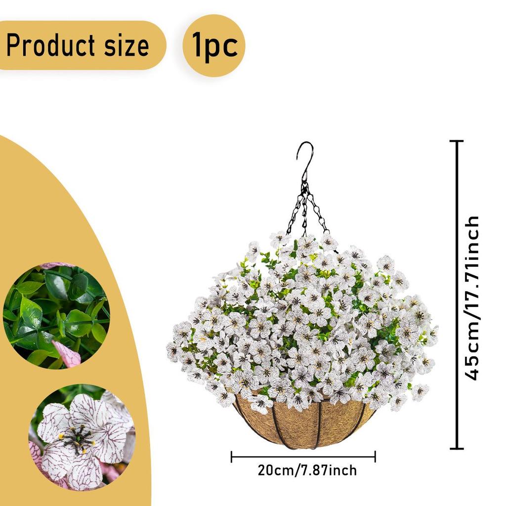 Spring Violet Eucalyptus Hanging Basket Pendant for Home Decoration