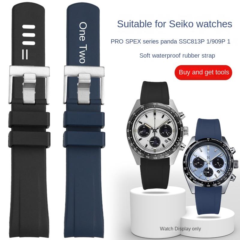 Pentru Seiko PROSPEX SSC813P1 SSC909P1 panda cauciuc capăt curbat Negru Albastru Portocaliu curea ceas Silicon impermeabil moale curea ceas bărbat