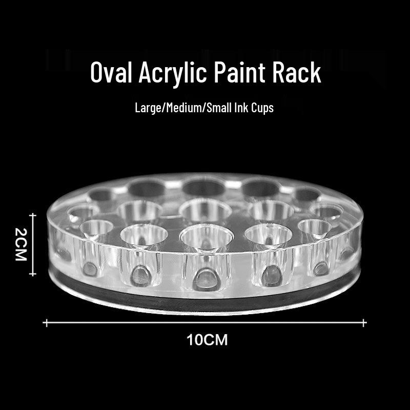 Transparent Silicone Tattoo Ink Cup Holder for Permanent Makeup - Acrylic Ink Rack and Mixing Base