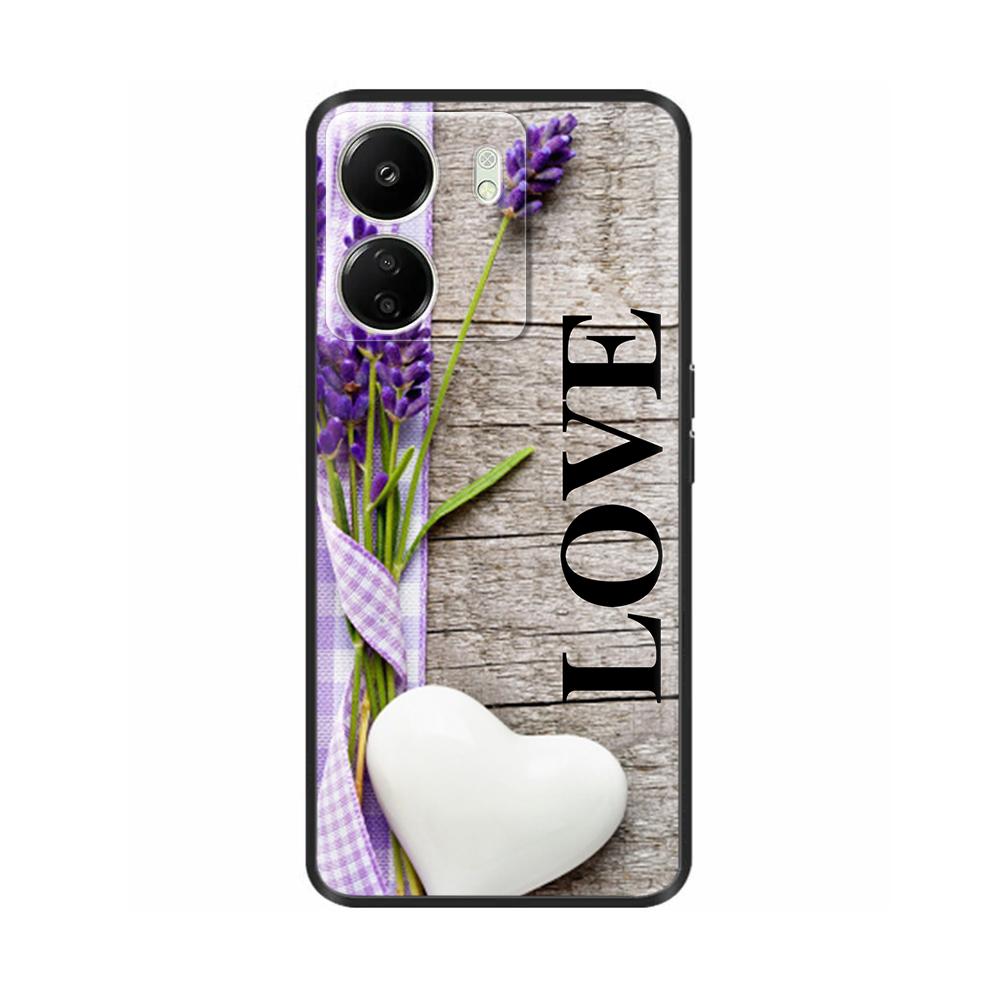 For Xiaomi Poco C65 Case Cute Luxury Painted Back Cover Soft Black Silicone Phone Case For Xiaomi Poco C65 PocoC65 Fundas Bumper